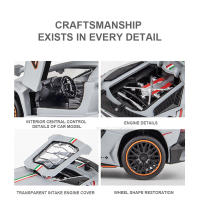 Coche De Deportes a Escala 1:32 Lambor Aventador SVJ LP780-4 Modelo De Metal Con Puertas De Ciseco Abiertas Y Sonido Luz Juguete Para Hobby - details 6
