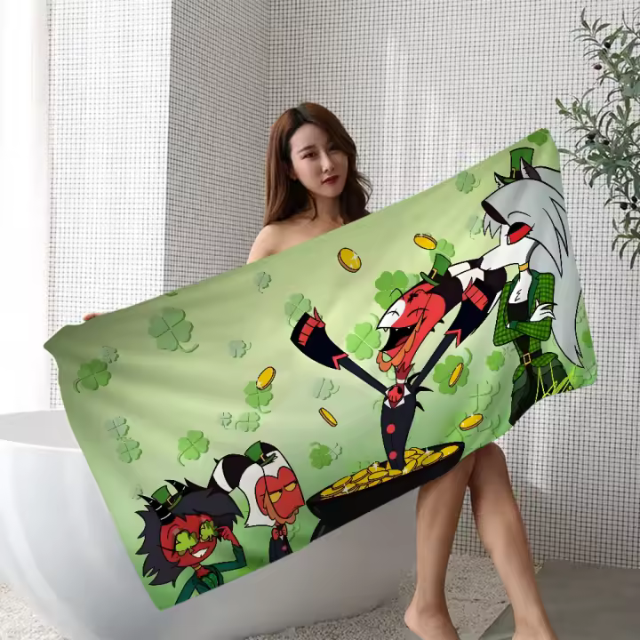 Toalla De Playa Microfibra H-Helluva Boss Terror Absorbente Rápida Secado Suave Yoga Natación Resort Escalada Toalla De Cuidado Personal Tamaño 76x182 Cm - 1
