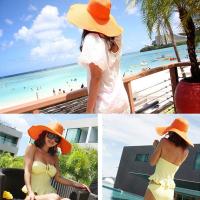 Gorro De Sol Para Mujer Con Gran Alas Plegable Verano Protección Solar Color Sólido Sombrero De Playa Casual Para Exteriores - details 15