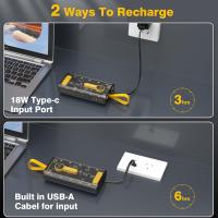 Cargador portátil de 10000 mAh, 22,5 W, batería externa de carga rápida con cable incorporado, paquete de batería externa transparente con linterna, entrada y salida USB C, cargador portátil para teléfonos móviles iPhone, Samsung y Android - details 1