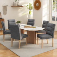 Juego de 2 Sillas de Restaurante Familiares-Estilo Moderno y Minimalista | Respaldo Ergonómico, Patas de Roble Natural | Versátiles para Sala de Estar, Dormitorio y Restaurante - details 5