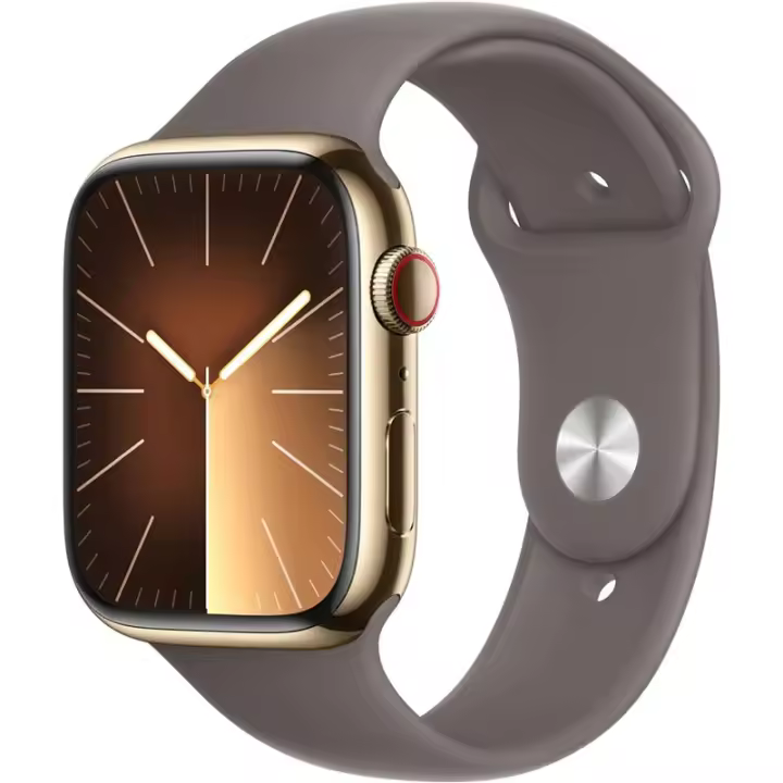 Apple Watch Series 9 GPS Celular 45 mm Cinturón deportivo de acero chapado en Ca Clay S/M - 1
