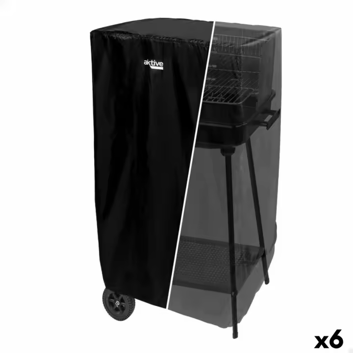Funda Protectora para Barbacoa Aktive Negro 6 Unidades 74,5 x 109 x 64,5 cm - 1