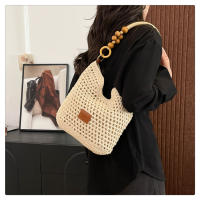 Bolso de paja, bolso tejido, bolso tote de mujer vintage imitación de caña, bolso de hombro y bandolera de diseño minoritario y moderno para mujer - details 15
