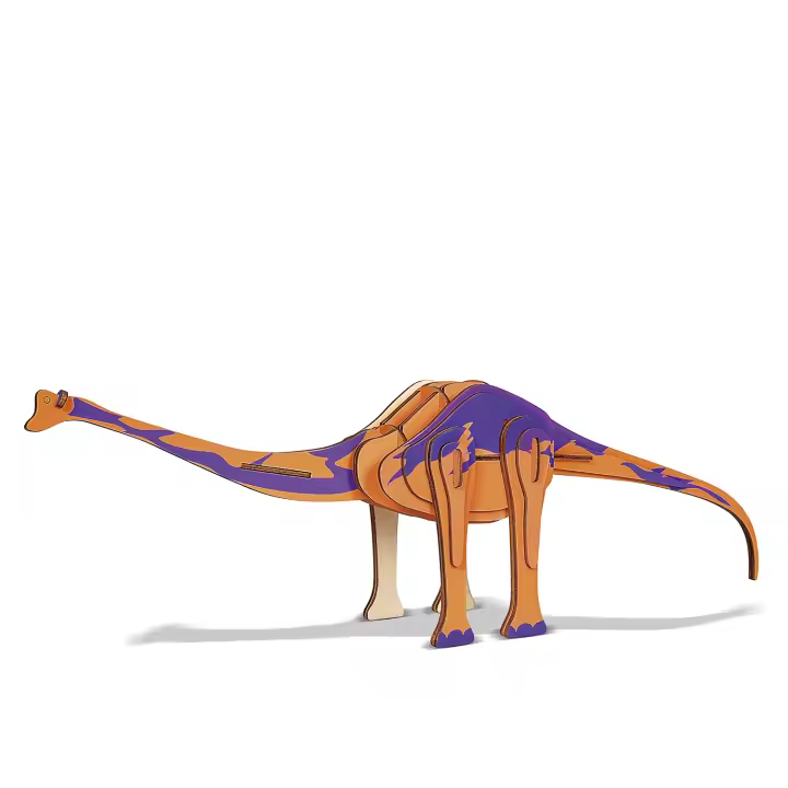 DAM. Puzzle 3D madera XL Amargasaurus 39 piezas. 50x9,2x14,5 cm. 50x9x15cm. - 1