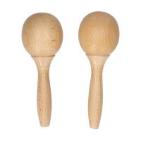Par De Maracas De Encina Para Niños Instrumento De Percusión Rumba Shaker Juguete Musical De Madera - details 0
