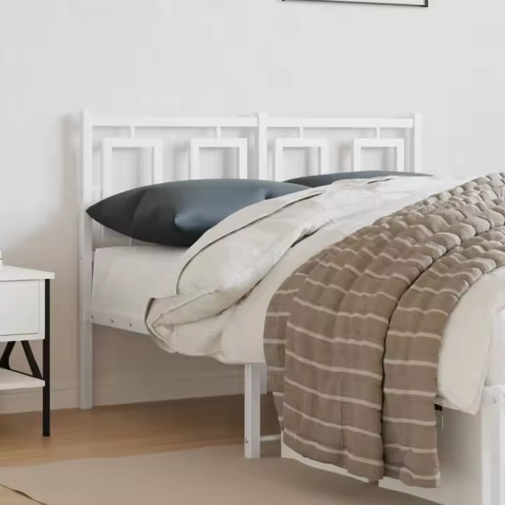 vidaXL Cabecero de metal blanco 120 cm - 1