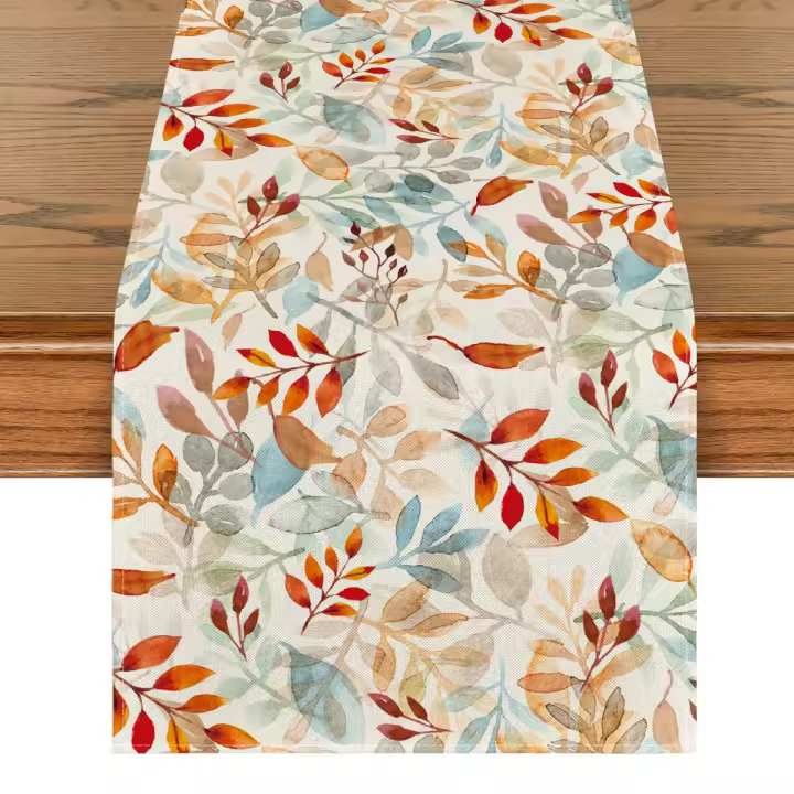 Camino de mesa otoñal, decoración de mesa de comedor de cocina de temporada otoñal para decoración de fiesta en el hogar 33 x 183 cm - 1