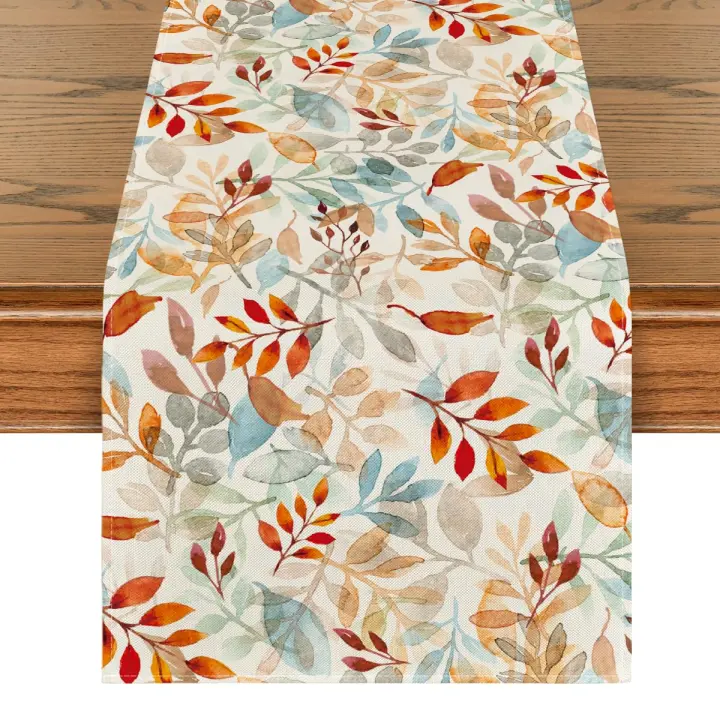 Camino de mesa otoñal, decoración de mesa de comedor de cocina de temporada otoñal para decoración de fiesta en el hogar 33 x 183 cm - 1