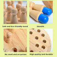 Juego De Memoria De Madera Juego De Ajedrez De Palos Tablero De Colores Juguete Educativo Montessori Para Niños Desarrollo Cognitivo - details 6