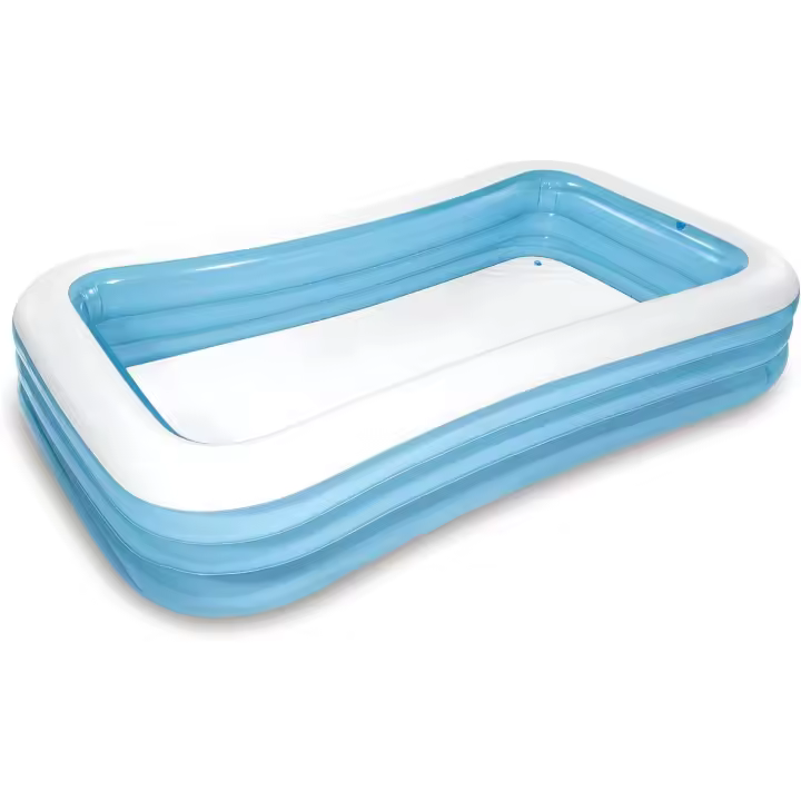 Piscina Hinchable Infantil Rectangular 305x183x56 cm, 1.020 litros, 3 Cámaras de Aire, Estable, Tapón de desagüe, Vinilo, Larga duración, Parche de reparación, para niños Desde 6 años (58484) Intex - 1