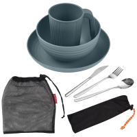 Juego De Utensilios Para Camping Portátil Con Tazón Plato Vaso Cuchara Tenedor Navaja De Acero Inoxidable Kit De Mesa Al Aire Libre Y Picnic - details 2