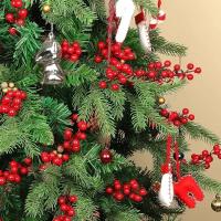 50/5 Pcs Ramas De Bayas Rojas Artificiales 12 Cabezas Decoración De Navidad Falsa Planta Holly Bayas Bouquet DIY Wreath Árbol De Navidad - details 3