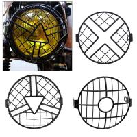 Protector De Faros De Motocicleta 6.5" Guardia De Malla Para Cafe Racer Cruiser Cubierta De Grille De Faro Universal De Metal Negro Vintage - details 5