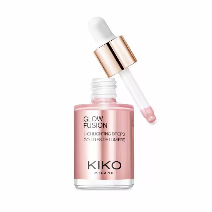 KIKO Milano Glow Fusion Highlighting Drops, Iluminador líquido para el rostro con acabado metálico - 1