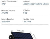 Lámpara Solar LED 468 LEDs Exterior Impermeable Con Sensor De Movimiento Iluminación De 3 Lados Para Garage Jardín Foco De Iluminación Solar - details 19