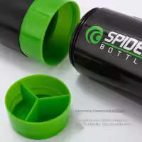 Vaso mezclador de proteínas, vaso mezclador de 3 capas, botella deportiva antideslizante con bandeja para pastillas, vaso mezclador a prueba de fugas - details 1