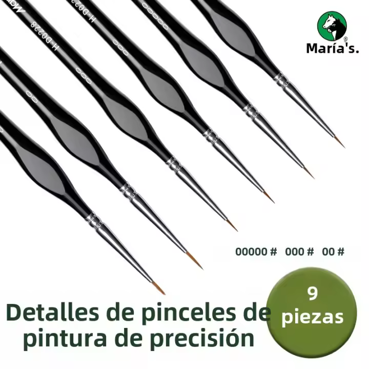 Lotes De 3/6 Pinceles Micro Marie's Para Pintura De Miniaturas Con Mango Triangular Para Acrílico Artesanía Modelos Figura De Miniatura Y Rocas - 1