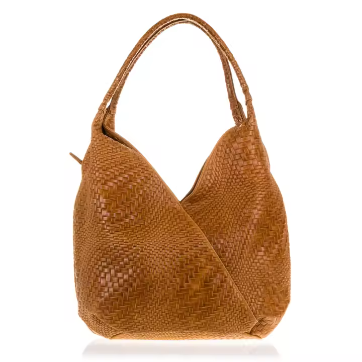 Firenze Artegiani. Jesi Bolso de hombro Mujer.Piel auténtica Gamuza Grabado Entrelazado . Made in Italy. Vera Pelle Italiana. - 1