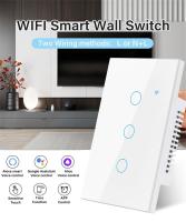 Interruptor Inteligente WiFi Aubess TUYA Para USA Sin Cable Neutro/O Con Cable Neutro 120 Tipo Panel De Pared Táctil Compatible Con Alexa Google Home - details 0