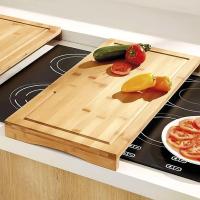 MAXHOME-Tabla de Cortar de Cocina de Madera Bambú Multiusos, Cubre Vitrocerámica, Función de Protector de Vitrocerámica 28X54X4.5CM - details 5