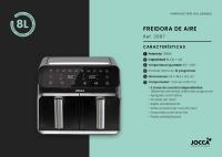 Freidora digital Jocca de aire caliente con dos cubetas independientes con 4 litros de capacidad cada una, pantalla táctil con 10 funciones pre-programadas, temperatura y tiempo ajustable, apagado automático, libre de BPA & PFOA y 1700W de potencia - details 3