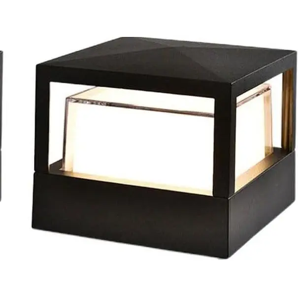Lámpara de luz de poste Lámpara de puerta de Pilar Lámpara de Columna de Luz al aire libre Villa Ip65 Impermeable de aluminio Jardín Paisaje Césped Puerta Valla Luz de entrada, Blanco cálido - 1