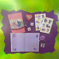 Maxi set con diario, colori, stickers e accessori . 39*39cm – Stitch Disney - details 0