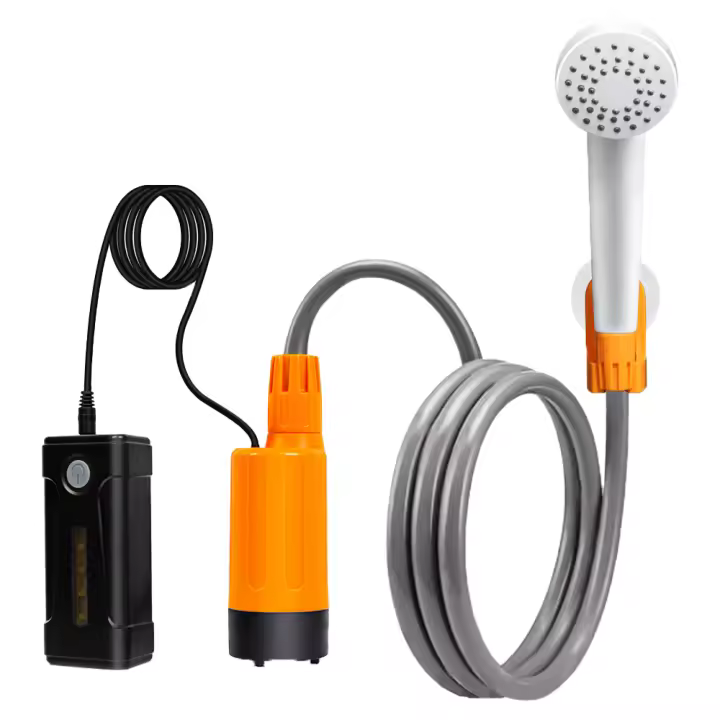 Ducha Eléctrica Portátil IP7 con Luz LED - Batería Recargable Magnética, 2 Velocidades, Tubo 1.8M, Ideal para Camping y Viajes al Aire Libre - 1