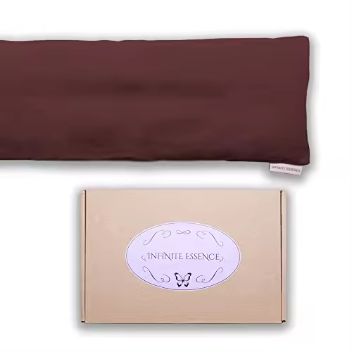Saco Térmico LAMARE de Semillas de Trigo y Lavanda 48 X 15 Cm - Funda Lavable 100% Algodón - Trigo Ecológico y Lavanda - Cojín Térmico para Cervicales y Cólicos - Terapias en Frío y Calor - Granate - 1