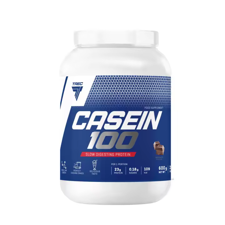 Proteína de Absorción Prolongada Casein 100 | 600g | Aumento de Masa Muscular | Recuperación Nocturna | TREC NUTRITION - 1