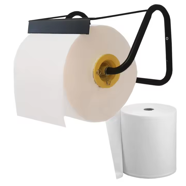 Portarrollos de papel de pared Tecnokit with Rollo Free, para Rollos de 29 cm, Blanco, Portarrollos industrial, 40x20x23h cm, dispensador de Rollos de pared, accesorios de uso y montaje incluidos - 1