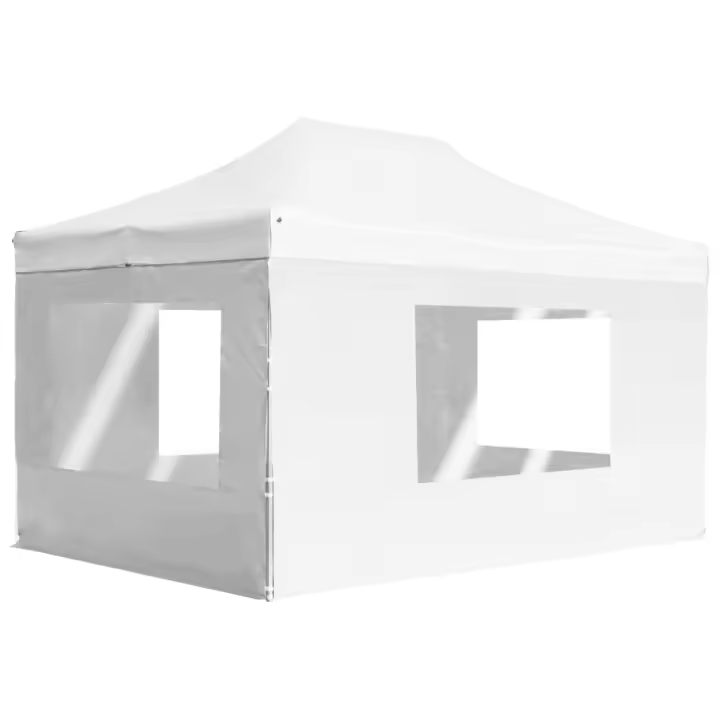 vidaXL Carpa plegable profesional con paredes aluminio blanca 4,5x3 m - 1