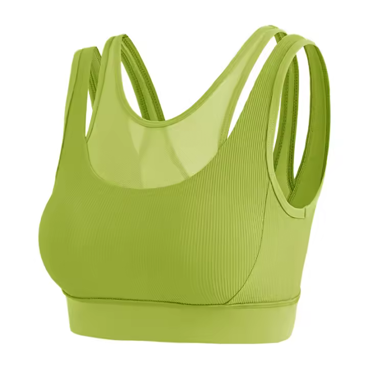 Sujetador Deportivo De Alta Intensidad Para Mujer Con Almohadillas De Pecho Y Cierre En La Parte Trasera Chaleco De Yoga Antigolpes Push-up Unipersonal Sin Costuras - 1