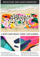 Toallas de playa a prueba de sol, toallas deportivas de secado rápido con forro polar de doble cara, toallas de baño estampadas y toallas absorbentes. - details 2