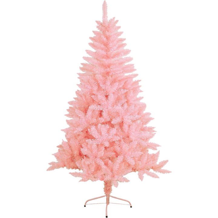 Árbol de Navidad Rosa Artificial Abeto Material PVC Soporte de Metal 150/180/210/240cm