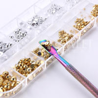 12Grillas De Perlas De Acrílico En Oro Y Plata Combos De Colores Metálicos Para Uñas Adornos Planos Y Semirredondos Para Joyería De Manicura Accesorios De Belleza - details 3