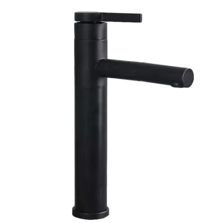 Grifo de lavabo Negro, Grifo de lavabo de alta rotación de 360 °, Grifo de Baño de Maple inoxidable - 1
