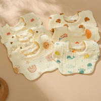Babero De Algodón Para Bebés 6 Capas Muslin Toalla De Saliva Para Niños Accesorios Nuevos Recién Nacidos Abrigo De Comer - details 1