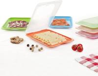 MAXHOME-Set de 4 Recipientes Porta Embutidos y Alimentos,Caja de embutidos fresca,reutilizable, apilable, Ahorrador de Espacio,Organizador Nevera,Color mixto,19.3x14xh1.5cm/30x17xh1.5 cm - details 3