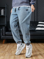 Jeans De Jogger Para Hombres Talla Grande 6XL 7XL 8XL Streetwear Negro Azul Pantalones Cargo Casuales Elásticos De Algodón Con Estiramiento Jeans Taper Baggy - details 3