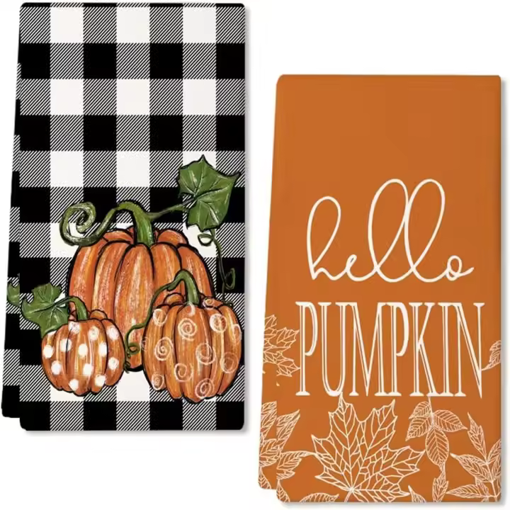 Toallas De Cocina De Otoño 2Pcs Toallas De Mano Estacionales Para Agradecimiento Toallas De Microfibra Toallas De Harina - 1