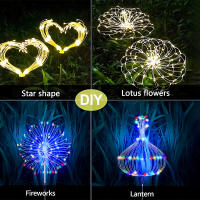 Luz De Fuegos Artificiales Solar 100LED Para Jardín Con 8 Modos De Iluminación DIY Estrella Faeira Decorativa Para Fiestas - details 5
