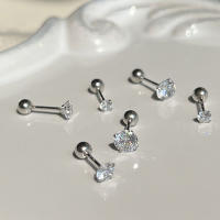 Pendientes De Crystals Zirconia Para Mujer 1Pareja De Estilo Helix Y Bone Nail Piercing En Acero Inoxidable Joyería De Regalo - details 15