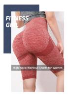 Shorts De Yoga Elásticos Para Mujer Cintura Alta Control De Abdomen Ruched Booty Pantalones Sin Costuras Levantamiento De Glúteos Gimnasio Ejercicio Compresión - details 0