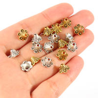 Tibetanas Cuentas De Flor De Metal Antiguo Dorado Y Plateado Para Fabricación De Joyas Accesorios DIY 9x5mm 50 Piezas - details 1