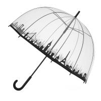 Paraguas Plegable Transparente, Apertura Automática, Forma de Cúpula, Ø85 cm, Plástico Impermeable y Estructura de Acero Color Negro, Resistente al Viento - details 0