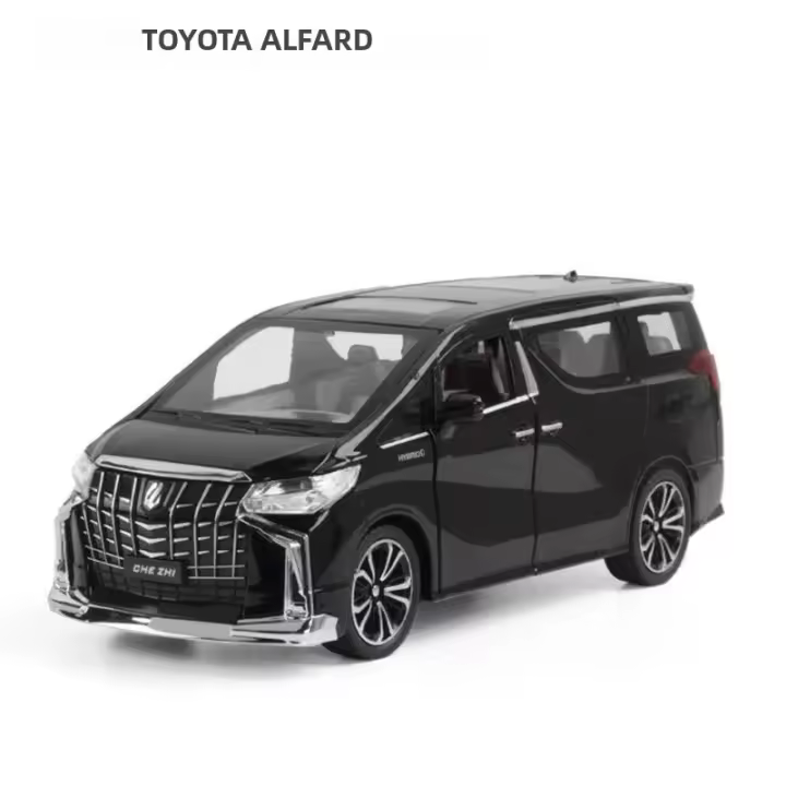 Modelo De Coche De Escala 1/24 Alphard En Aleación De Metal Simulación Vehículo MPV Con Sonido Y Luz Juguete Para Niños Regalos - 1