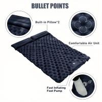 Colchón De Acampar Doble Inflable Con Almohada Y Tela Impermeable Para Senderismo Plegable Matrícula De Viaje Ligera - details 1