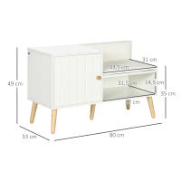 HOMCOM Banco Zapatero con Compartimento Abierto y Cojín Acolchado para 4 Pares de Zapatos Zapatero con Asiento para Entrada Pasillo 80x33x49 cm - details 3